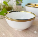 5-Inch Ceramic Bowl With Gold Line