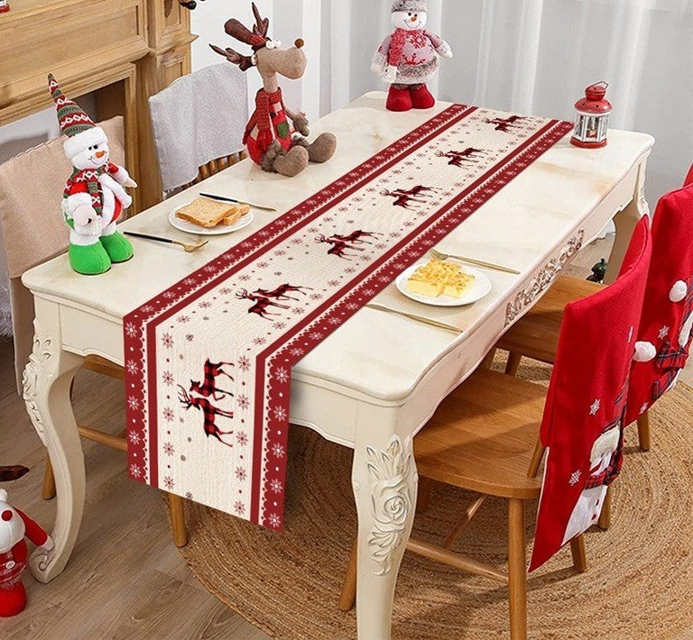 Christmas Santa Snowflake Table Runner