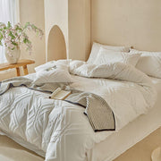 Gemelli Colllection 4 piece duvet cover set king size bedding 220x240cm soft breathable fabric bedding set flat sheet 240x270cm pillowcases 48x74cm premium modern bedroom linen elegant home bedding collection soft cosy bed set