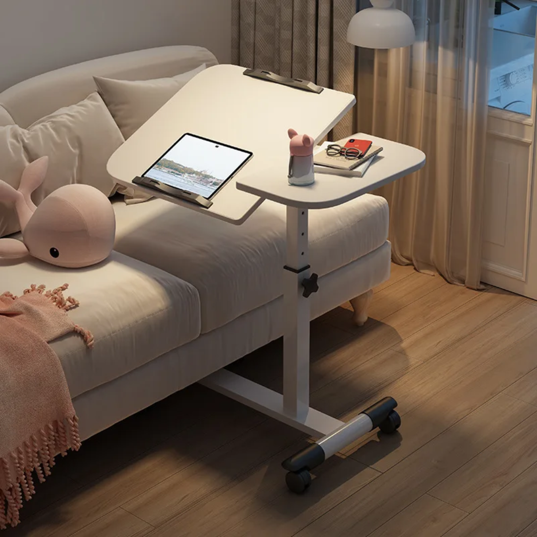 Adjustable Overbed Laptop Table With Wheels