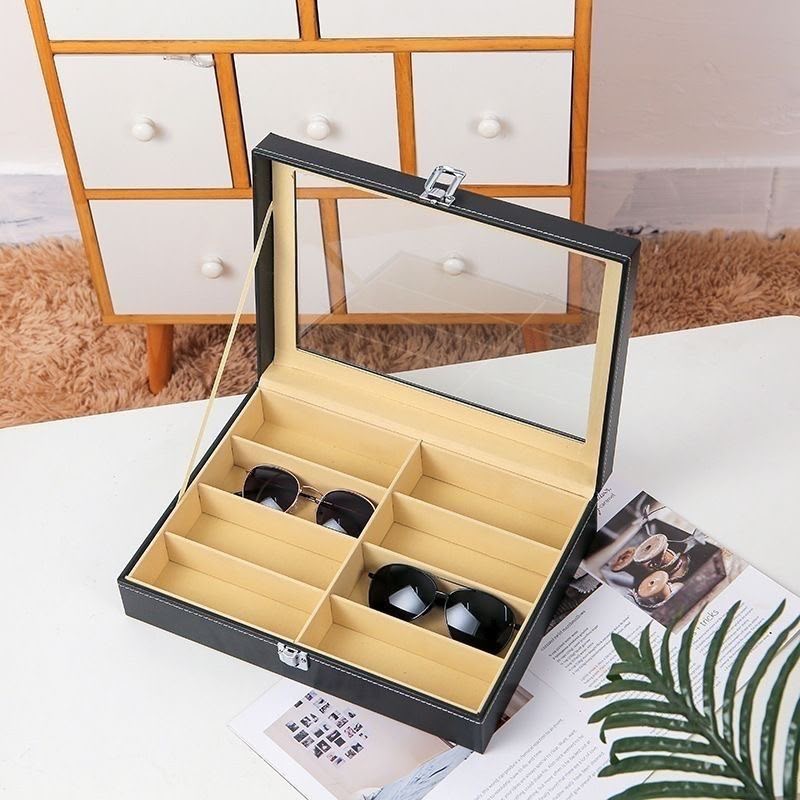 8 Slot High PU Leather Sunglasses