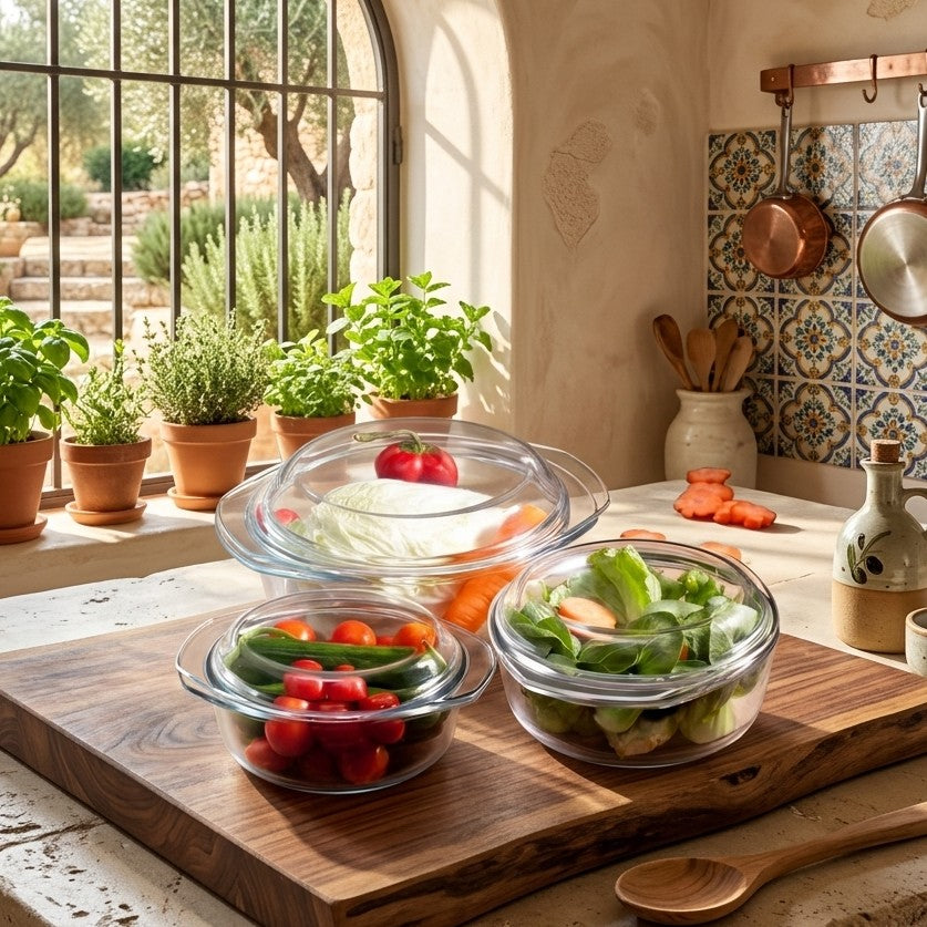 Glass Casserole 3 in 1 Food Storage Set