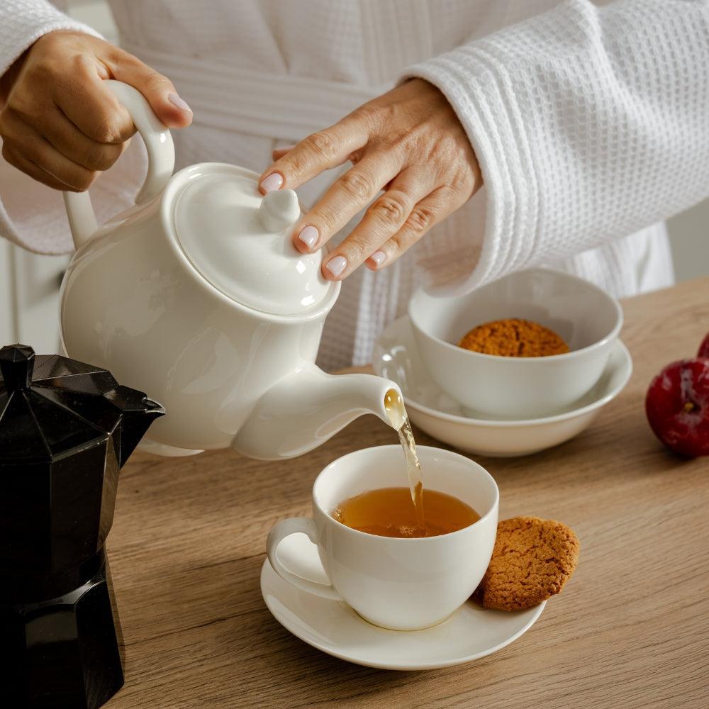 1000ml ceramic kettle with classic serving design for tea coffee herbal infusions home dining hospitality and tabletop beverage service