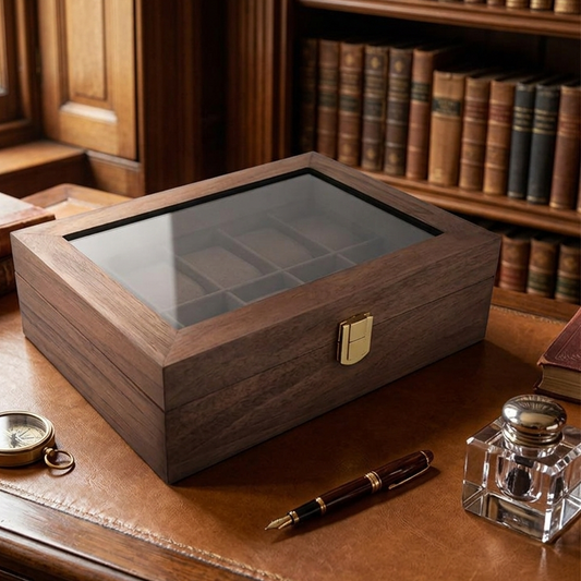 12 Slot PU leather watch organizer storage box for organizing and protecting wrist watches