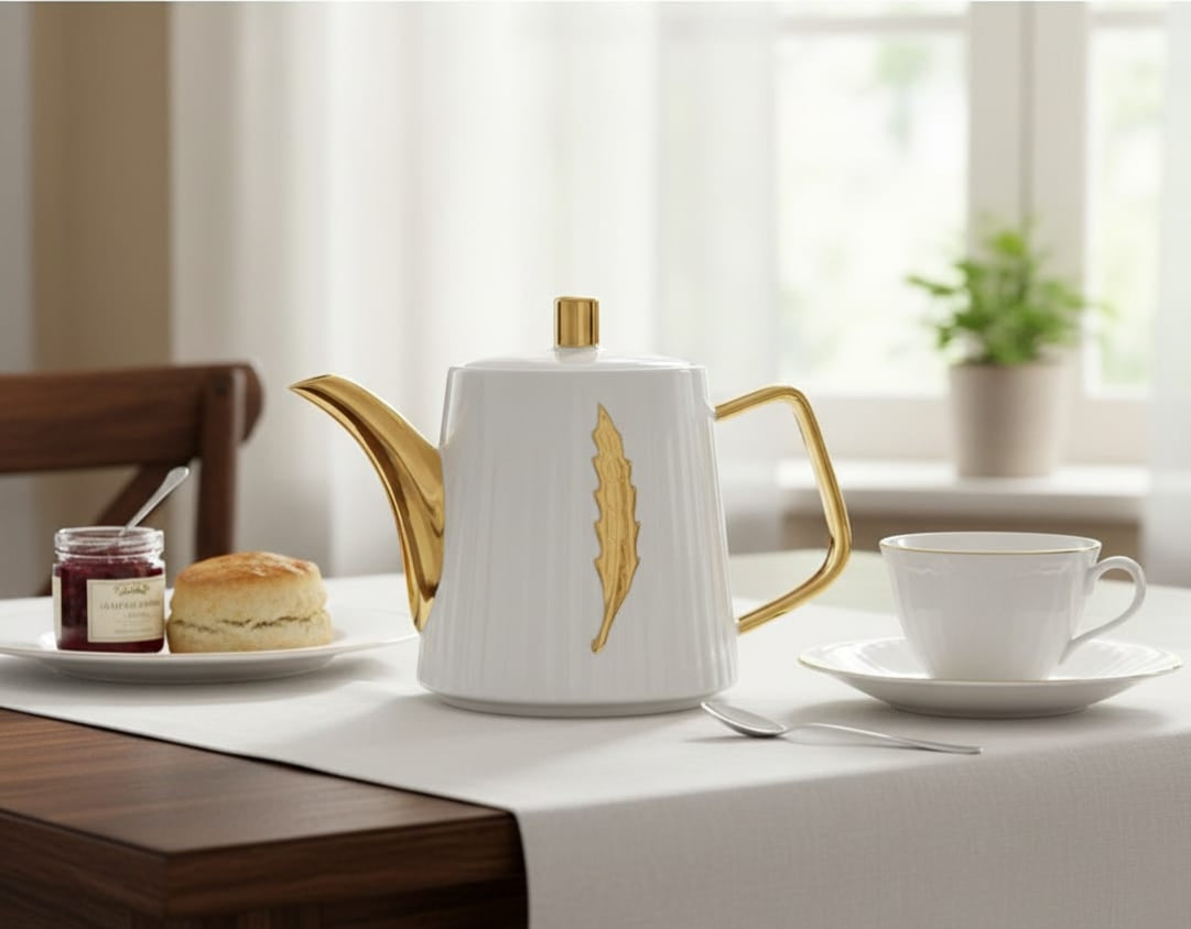 25-Pieces Gold Line Porcelain Dinner Set