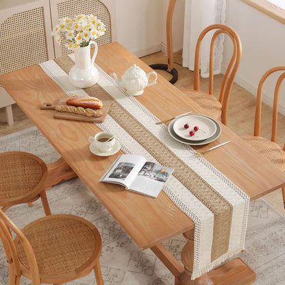 Bohemian Style Table Runner with Tassels
