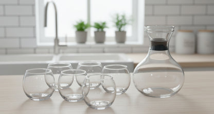 Lemon Decanter Round Set With 6 Glasses