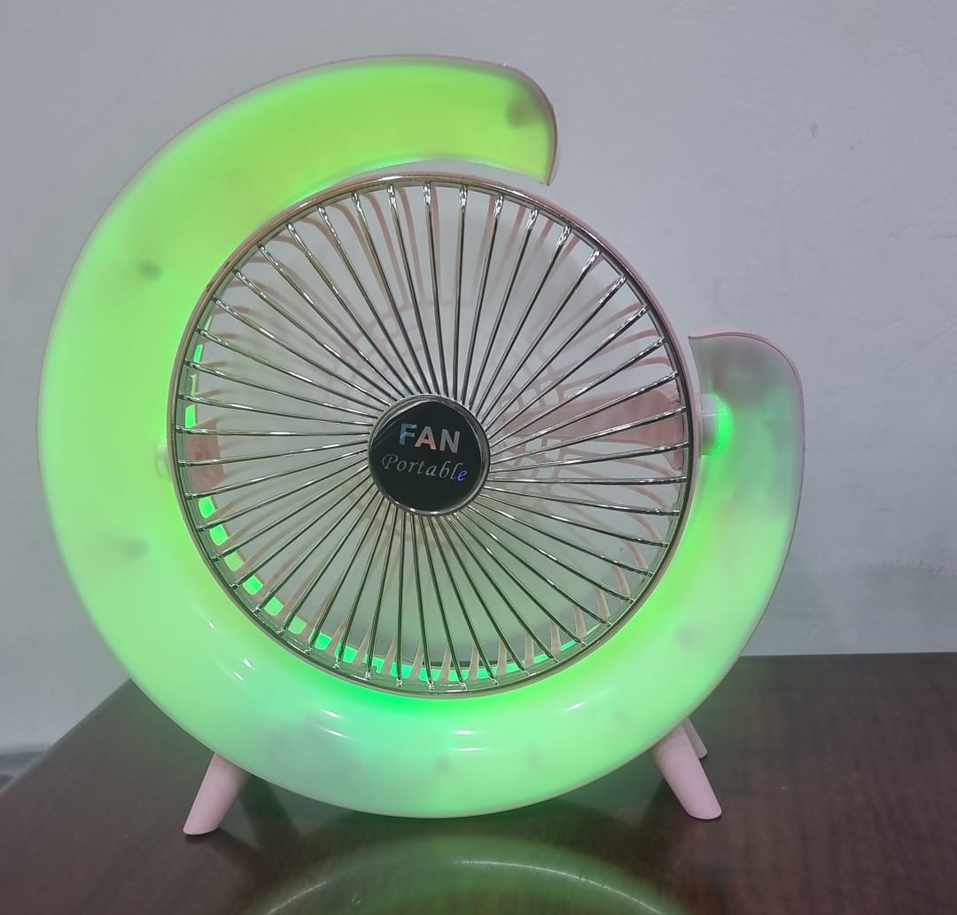 Rechargeable Colourful Desktop Fan Light