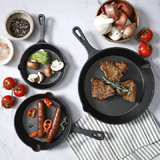 4pc Cast Iron Frying Cooking Pan