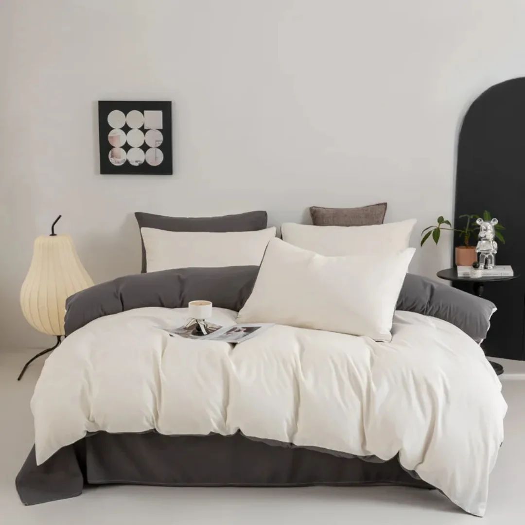 6 Piece cotton duvet cover bedding set including duvet cover bedsheet and pillowcases for 6x7 bed