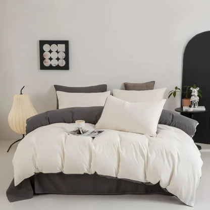 6 Piece cotton duvet cover bedding set including duvet cover bedsheet and pillowcases for 6x7 bed