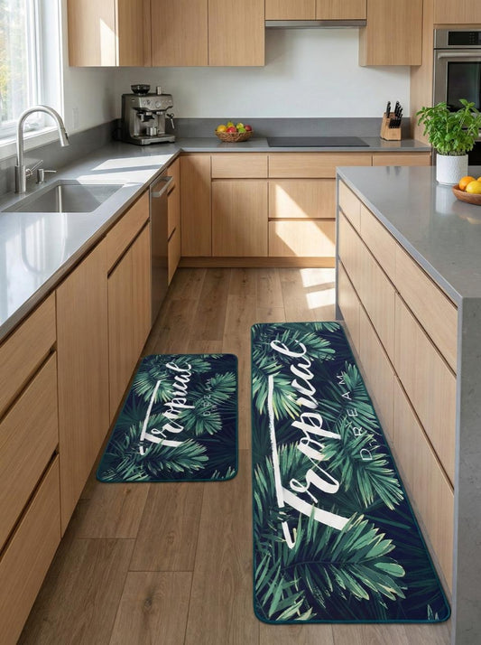 2-Piece kitchen and bathroom mat set size 67 by 180 cm