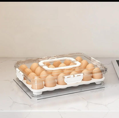 Hard Acrylic Egg Holder with Handles – 24 Capacity
