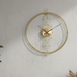 Vintage Double-Circle Gold Metal Wall Clock