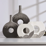 Decorative Textured White Ceramic Vase