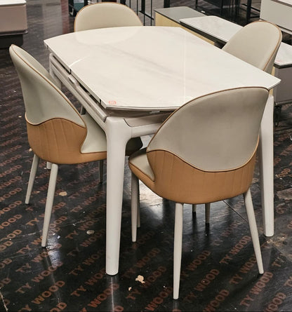 4 seater dining set with square table design for modern dining room and kitchen use