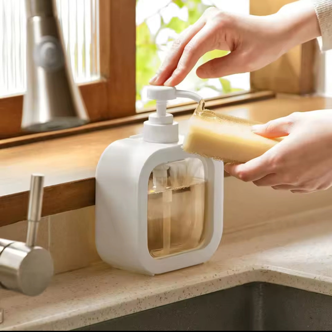 Black and white multipurpose liquid soap pump dispenser bottle