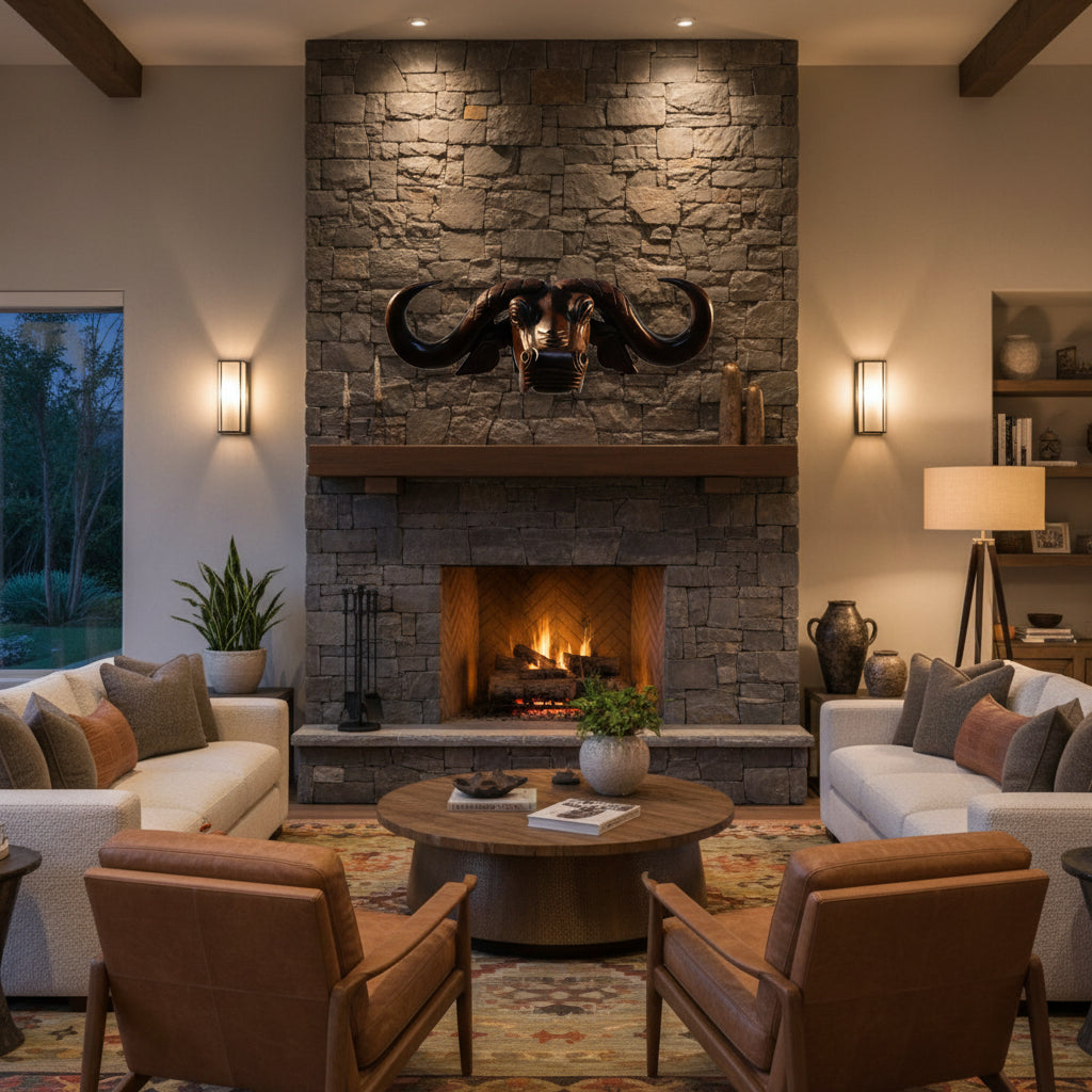 Brown Buffalo Head Wall Décor