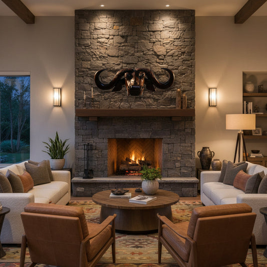 Brown Buffalo Head Wall Décor