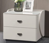 Wooden Bedside Drawer With Glass Top