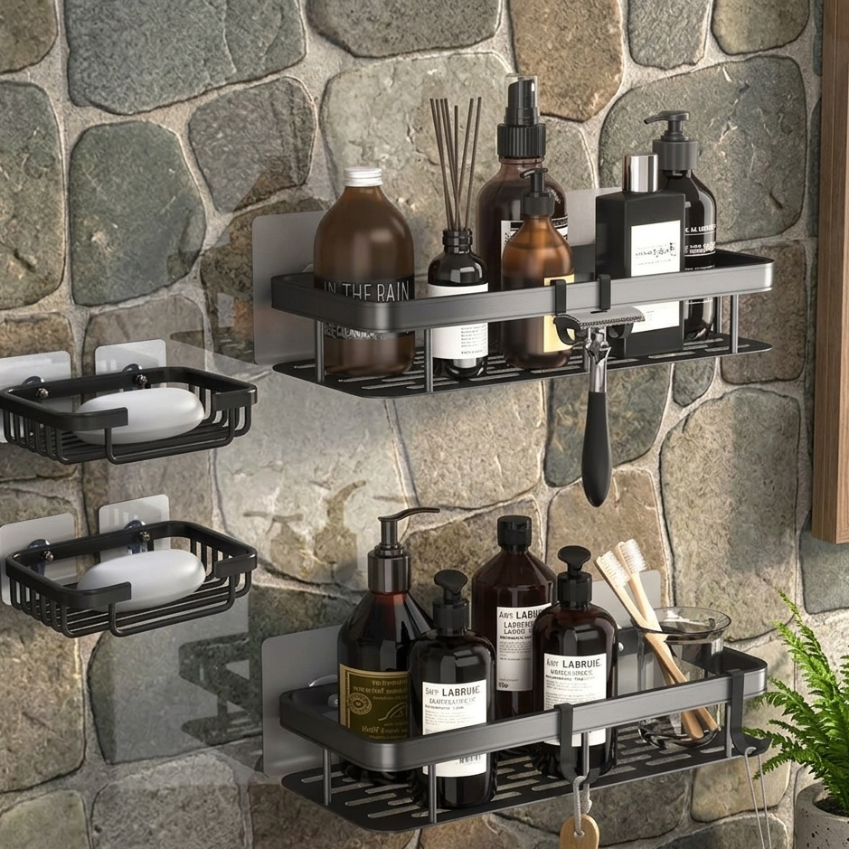 4 Piece Shower Caddy Shelf Set