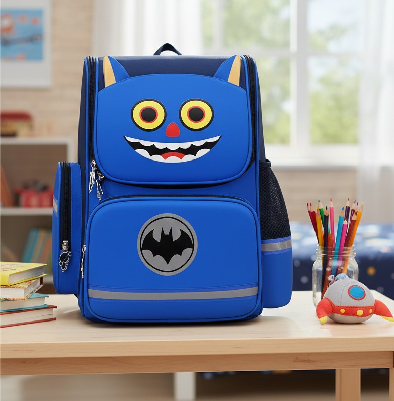 Large blue unicorn school backpack made from durable Oxford material