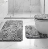 3-Piece Toilet And Bathroom Mat Set