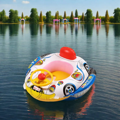 Boat-style inflatable floater for kids and adults, suitable for pool and beach fun