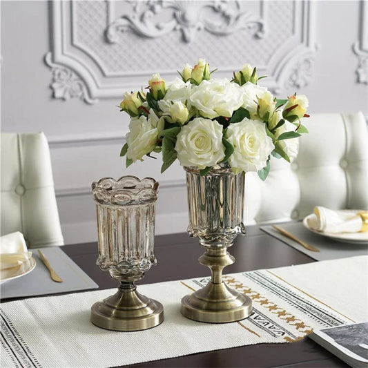 Elegant crystal flower vase for home or office décor and floral arrangements