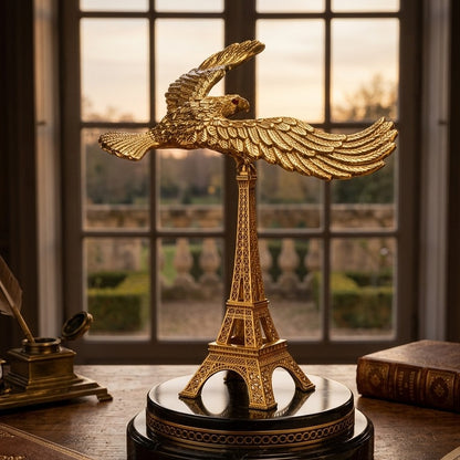 Balancing Bird Eagle Tower Golden Decorative Ornament