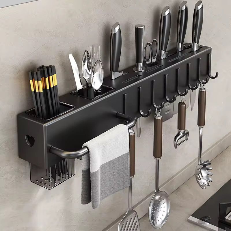 Carbon steel standing utensil holder for organizing kitchen tools
