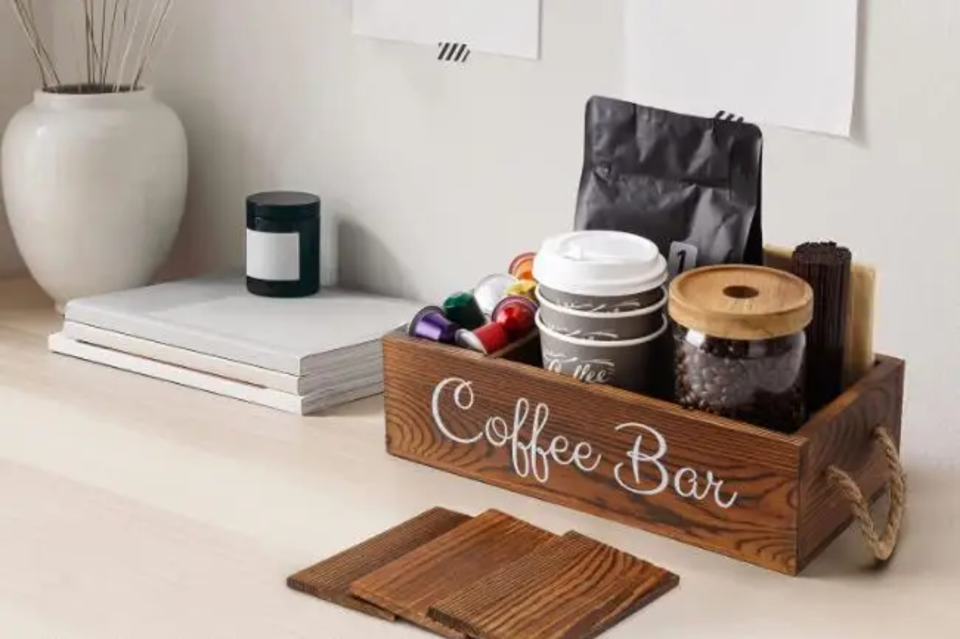 Wooden Coffee / Tea Organizer