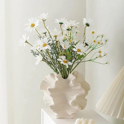White Shell-Shaped Ceramic Vase