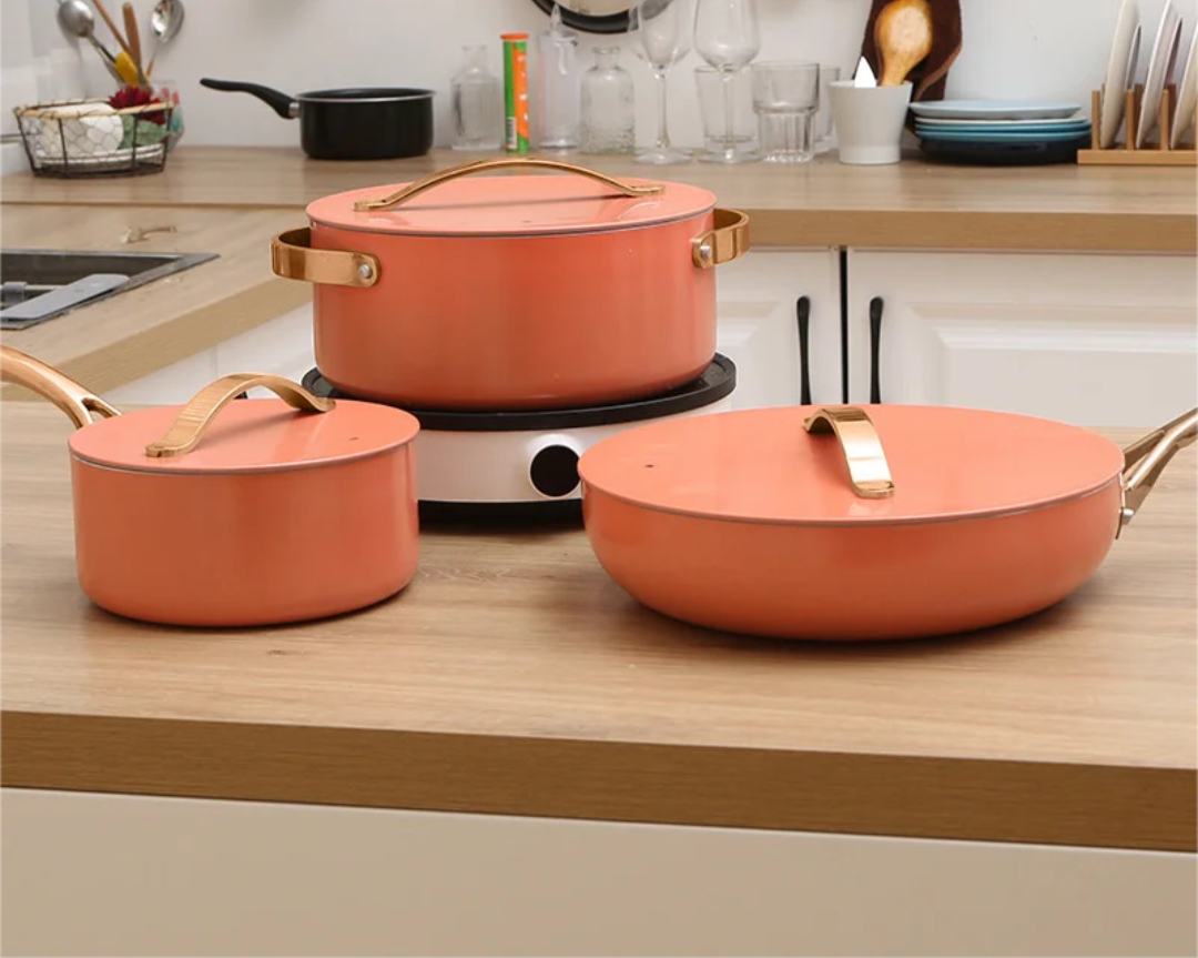 8Pcs Ceramic Cookware Set