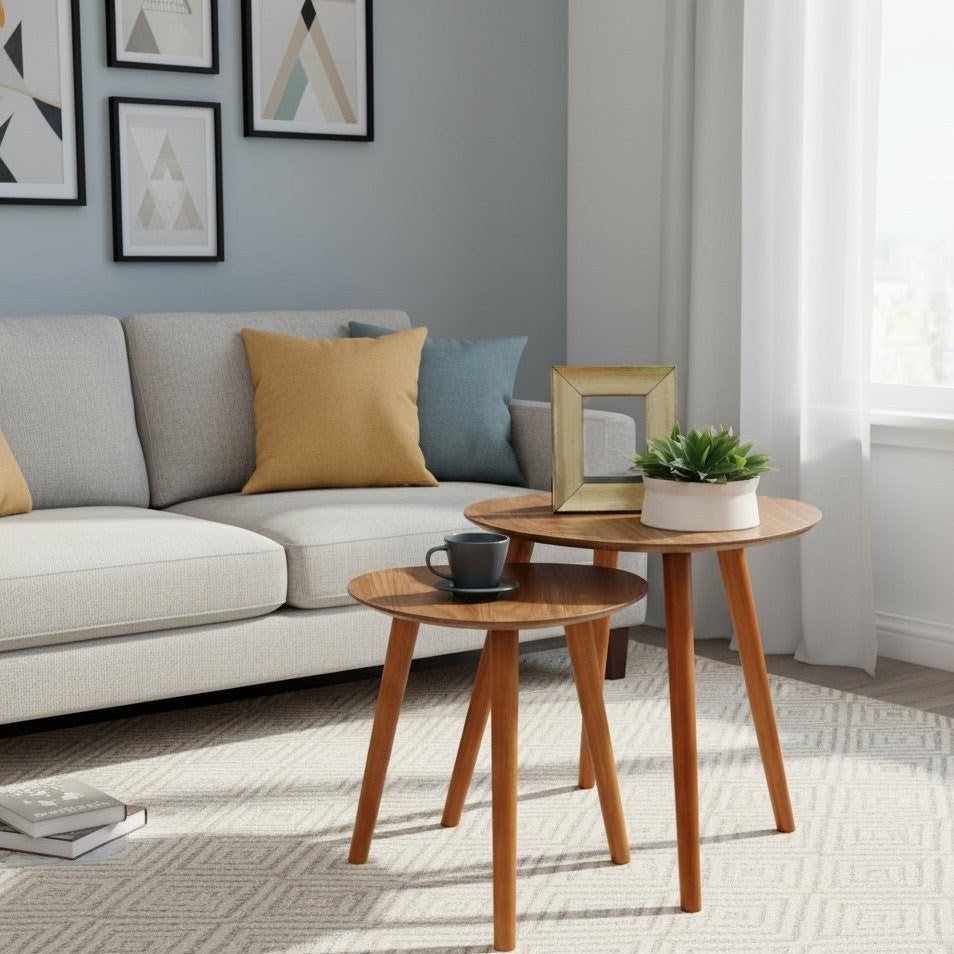 2pc Solid Wood Coffee Table Set