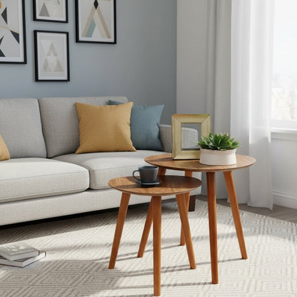 2pc Solid Wood Coffee Table Set