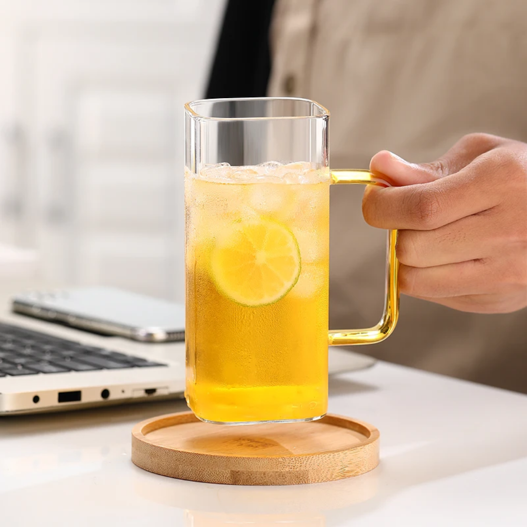 Square Glass with straw