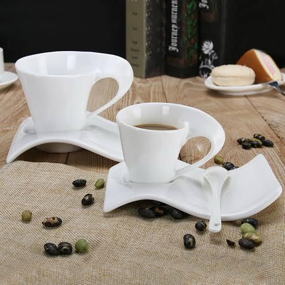 12-piece solid design saucer cup set with modern style, ideal for tea and coffee serving. ☕