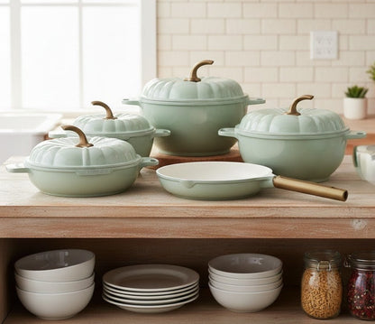 9pcs Pumpkin Granite Cookware Set