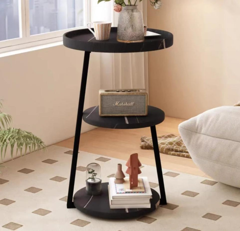 3-Tier Trinity Side Table With Wood Top