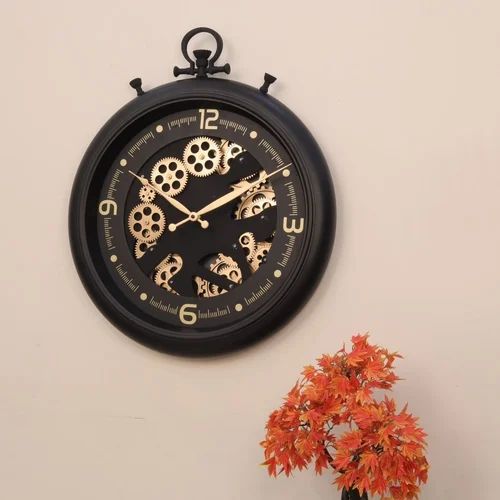 Metal and wooden ark design tabletop clock for home or office décor