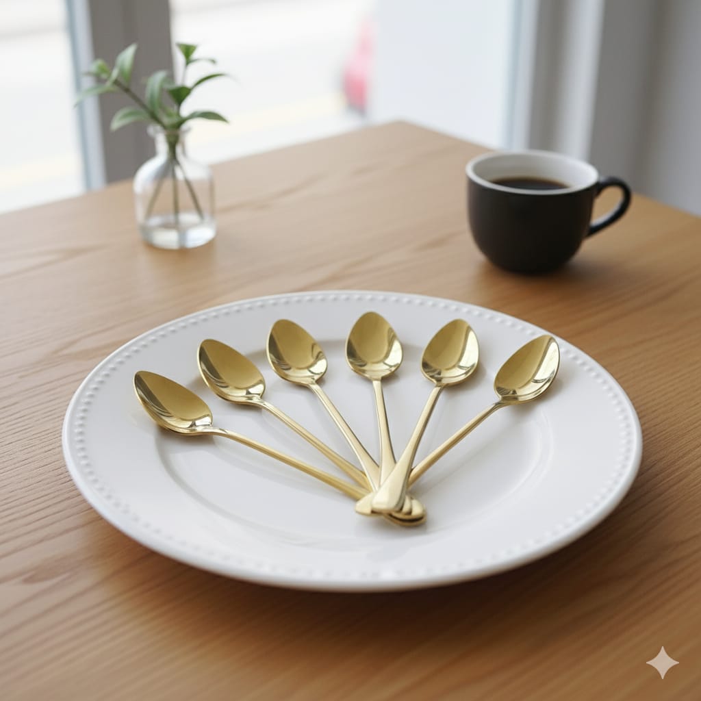 Gold Long Tea Spoon – Set of 6