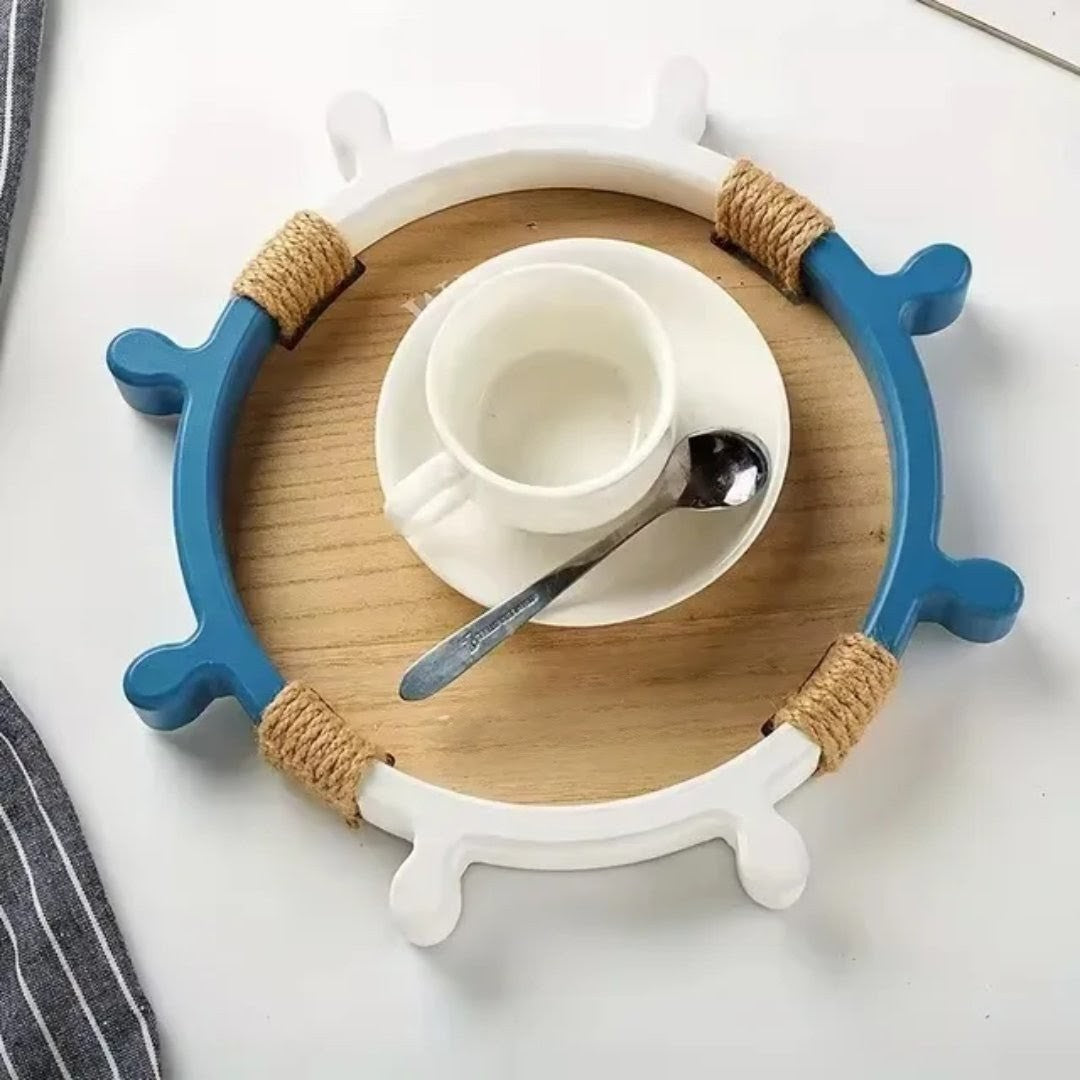 2 in 1 Mediterranean Decorative Sailor Themed Tray