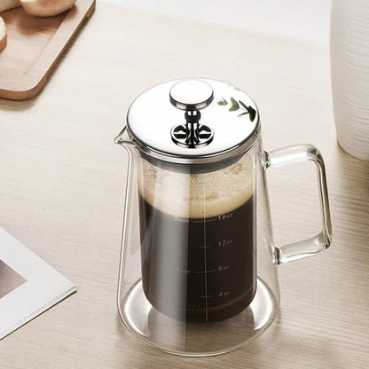 650ml Double walled borosilicate glass French press coffee maker