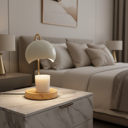 Electric Candle Warmer with Wooden Base
