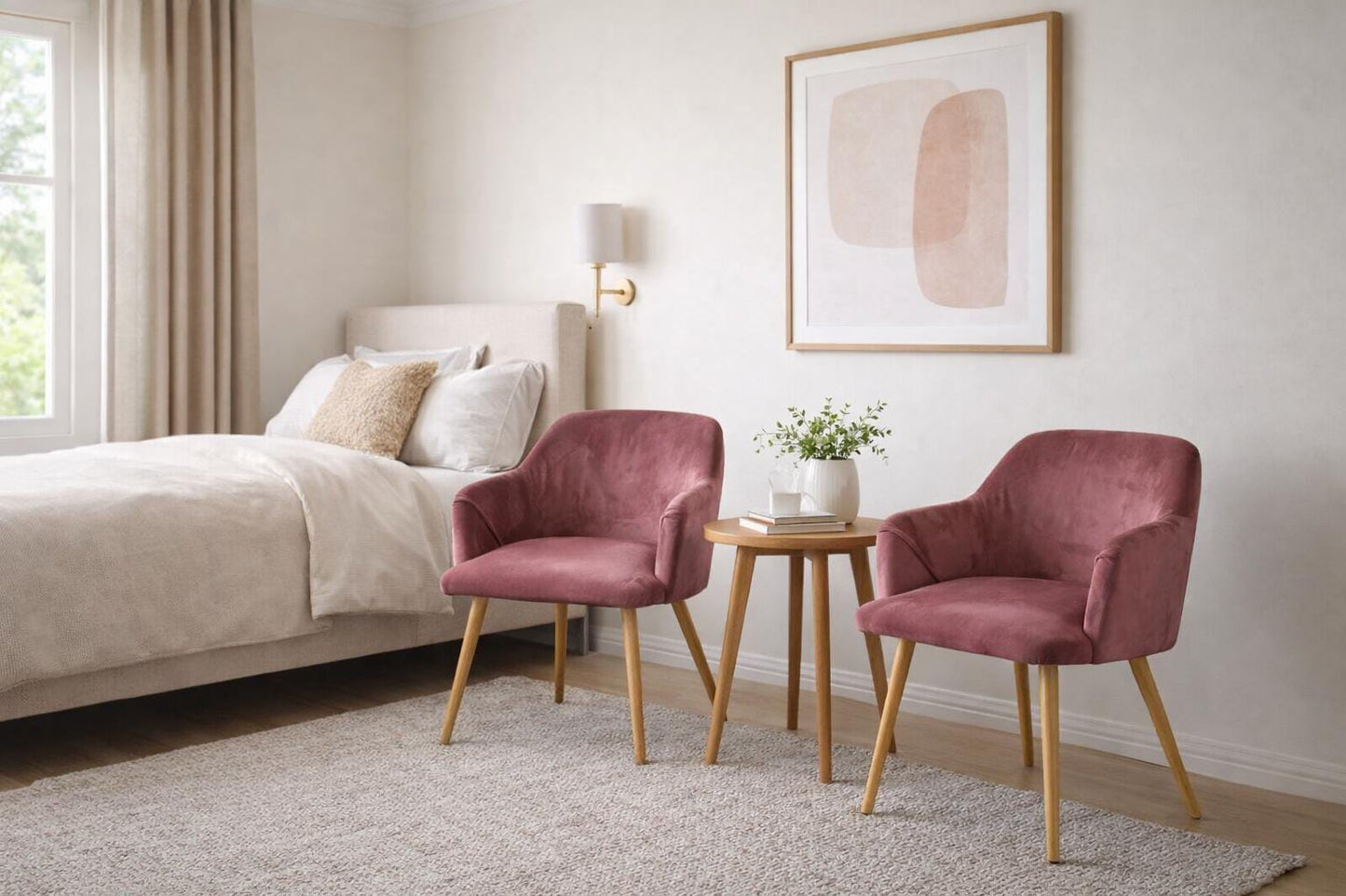 Velvet Chair with Armrests