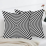 2 Pcs Geometric Contrast Pillowcases