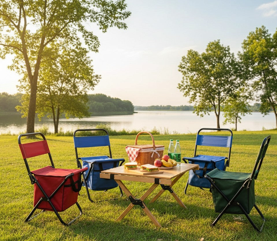 Kid’s Foldable Camping Chair with Storage Pouch