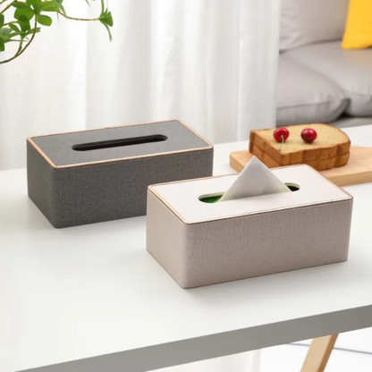 Leather & Gold Tissue Box