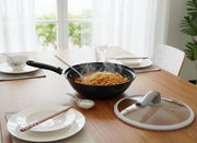32cm non-stick wok pan with pressure release feature.
